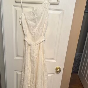 Zara Cream One-Shoulder Dress